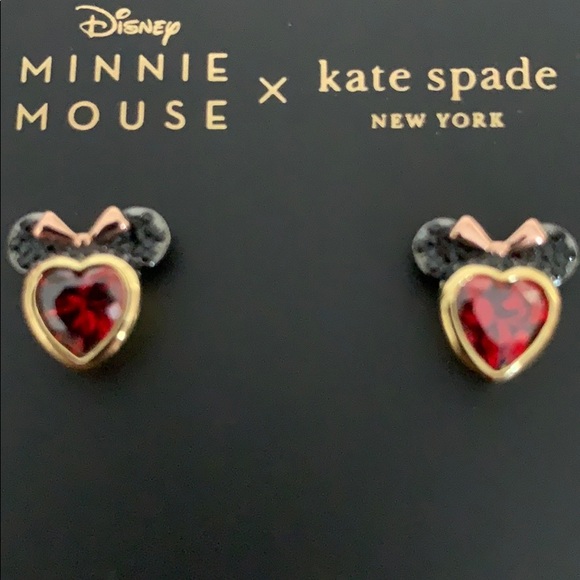 🆕 Disney x Kate Spade Minnie Mouse Heart Earrings - Picture 5 of 5